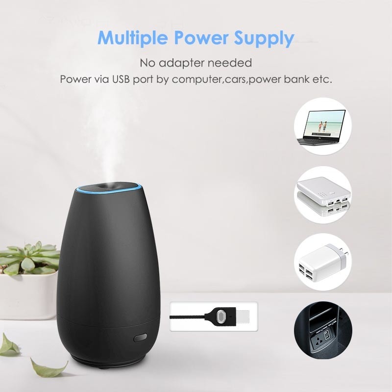 Diffuseur de voiture Humidificateur d'aromathérapie Diffuseur d'huile essentielle USB Cool Mist Mini Diffuseur portable