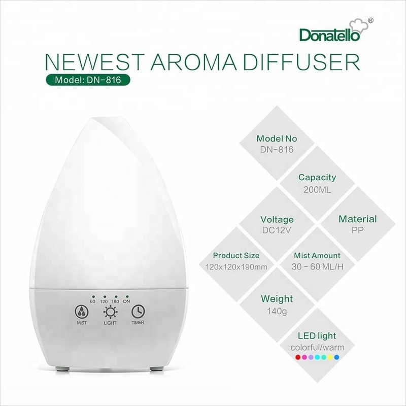Accueil Humidificateur d'air à ultrasons portable Diffuseur d'huile essentielle avec lumière nocturne pour chambre