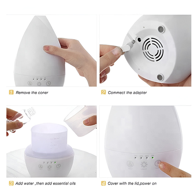Accueil Humidificateur d'air à ultrasons portable Diffuseur d'huile essentielle avec lumière nocturne pour chambre