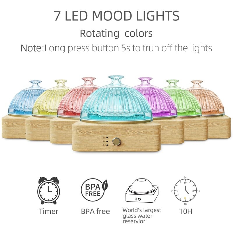 Diffuseurs d'arômes à LED colorés de 200 ml DN-839
