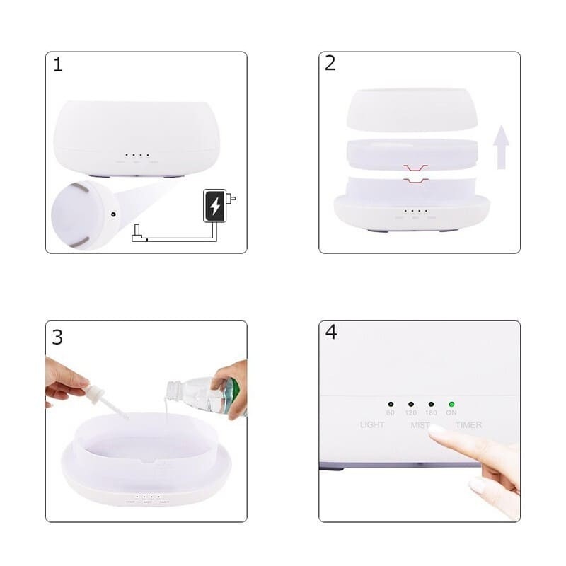 Diffuseur d'arômes portable 500 ml Diffuseur d'huile essentielle d'aromathérapie par ultrasons avec télécommande