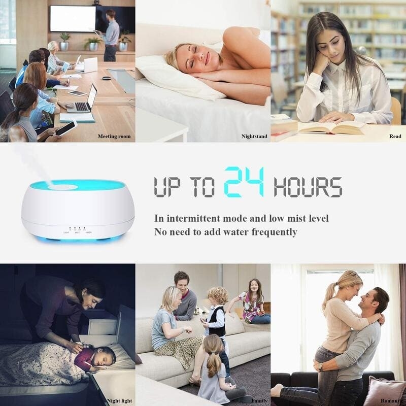 Diffuseur d'arômes portable 500 ml Diffuseur d'huile essentielle d'aromathérapie par ultrasons avec télécommande