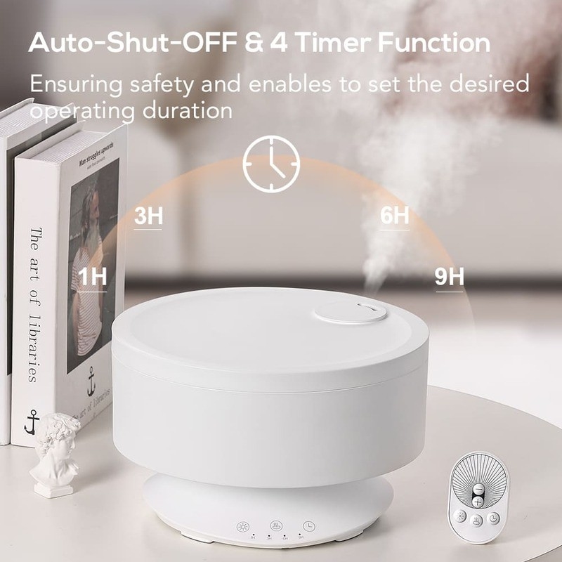 1Humidificateur d'air de brouillard frais portable à domicile de 6L avec diffuseur d'arôme d'huile essentielle