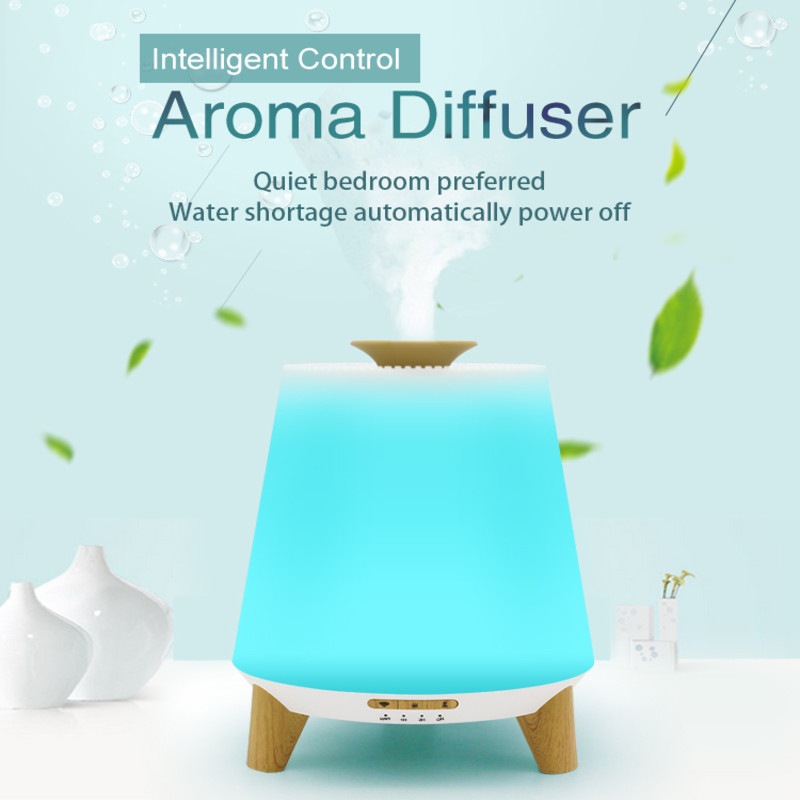 Diffuseurs de haut-parleurs Bluetooth intelligents de 300 ml pour huiles essentielles Humidificateur de brouillard froid Diffuseur d'huile essentielle aromatique